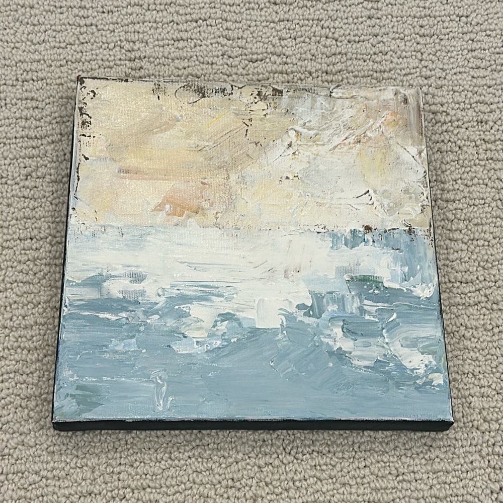 Original Hand Painted Oil on Canvas Abstract Panting Calm Sea by Stefan Peters